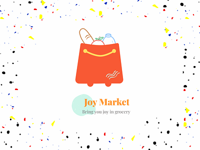 Joy Market Logo blue blush branding bright challenge cheerful commerce digital dribbbleweeklywarmup illustration joy logo logodesign market orange palette shot typography vector yellow