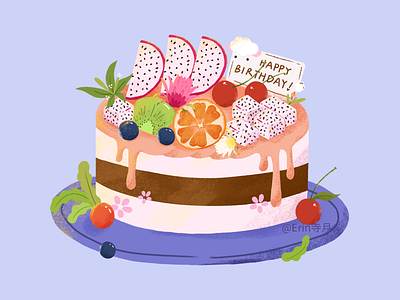 Happy Birthday birthday cake food illustration
