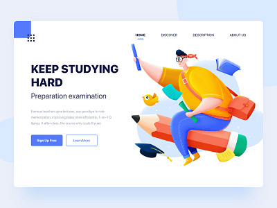 Illustration of Students Preparing for the Exam examination illustration pencil strive student study vector web