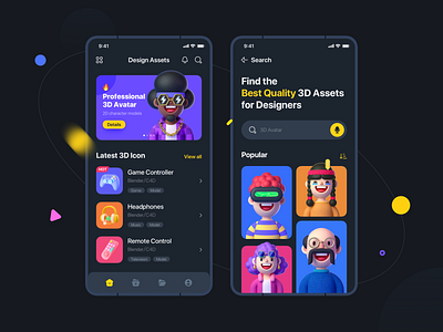 3D Design Assets APP UI Design - Part 1