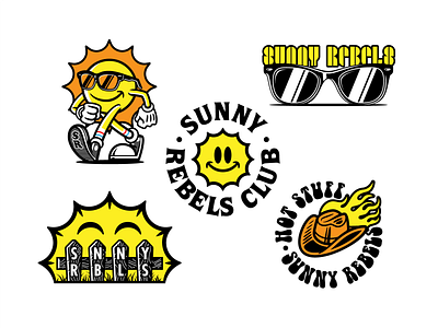 Sunny Rebels Badges artist artwork badge badges design illustration insignias logo vector