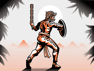 Jaguar Warrior 🐆 artist artwork aztec azteca aztecwarrior branding design illustration logo logodesign méxico vector
