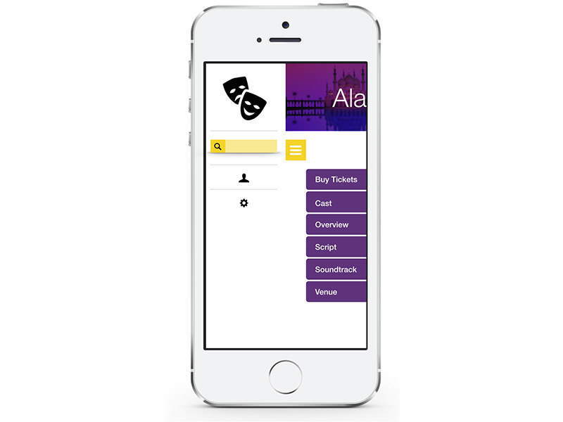 iPlaybill Side Swipe Menu app ios theatre menu iplaybill playbill swipe mobile side menu