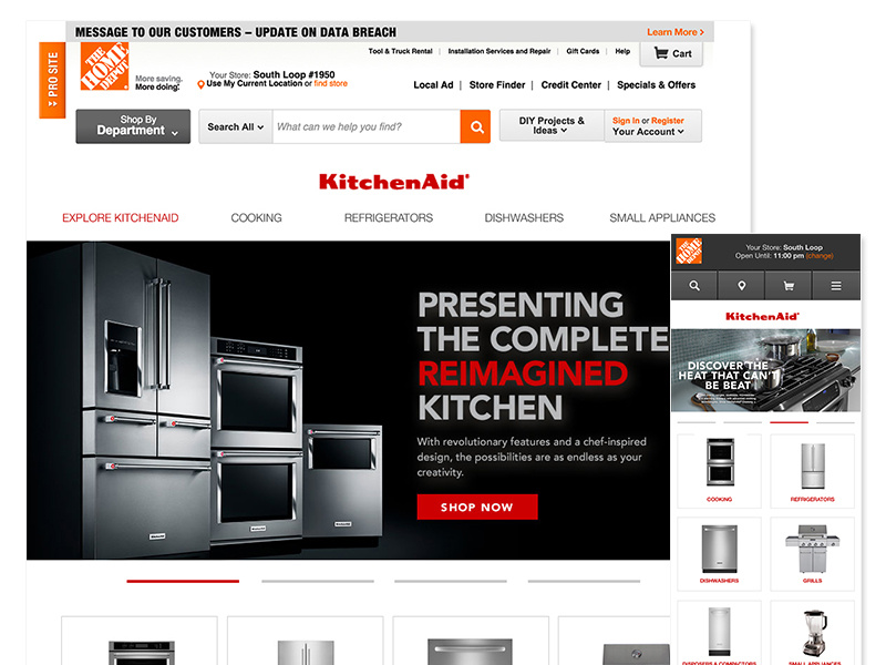 KitchenAid Home Depot Microsite Redesign home depot kitchenaid redesign ux ui