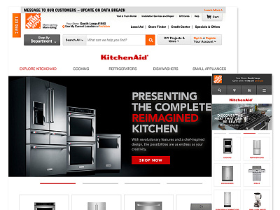 KitchenAid Home Depot Microsite Redesign home depot kitchenaid redesign ui ux