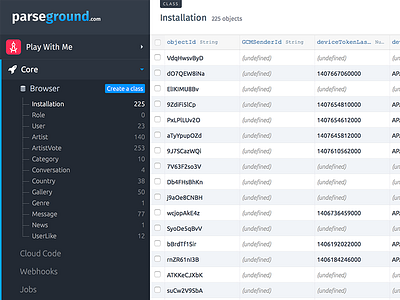 Parseground Dashboard DB Browser browser dashboard db browser parse hosting parseground web admin