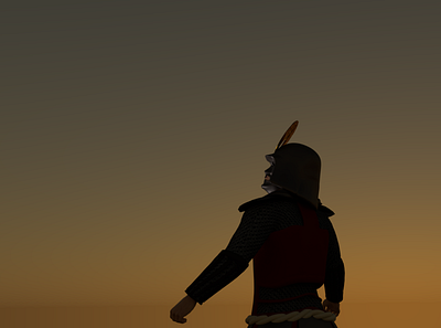 Samurai watching the sunset... 3d 3dcg artist blender3d concept art design fancy japan polly samurai