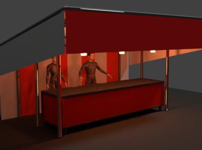 Japanese food stall 3d 3dcg concept design foodstall japanesestyle polly stall