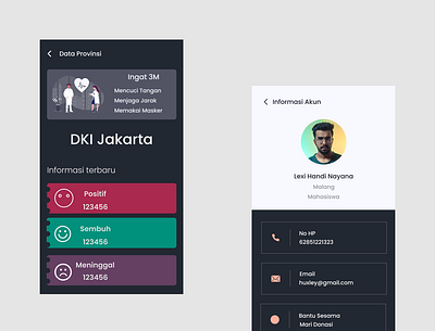 Covid App app application covid19 design exploration health home screen jakarta mobile ui