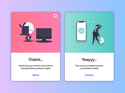 Modal Error & Success app application branding design exploration mobile modal popup ui