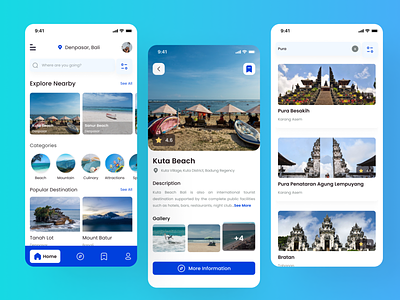 Travel App android app application bali branding design dribbble exploration home screen indonesia iphone mobile travel travelapp ui uidesign uiux uxdesign