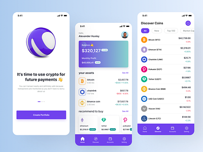 Kriptone - Crypto Marketplace App android app application branding crypto cryptoapp cryptocurrency cryptocurrencyapp cryptomobile design dribbble exploration graphic design home screen iphone mobile mobiledesign ui uidesign uiux