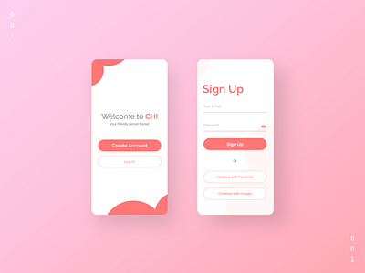 Daily UI - 001 Sign Up app design ui