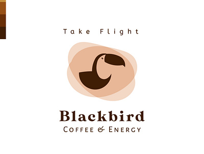 Logo Design Concept for Blackbird Coffee & Energy bird brand identity branding brown coffee geometric golden ratio graphic design logo logo design restaurant logo vector