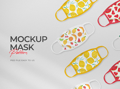 Mockup Mask Pattern colorful mask minimal mockup mockups pattern psd summer