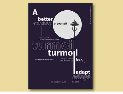 Turmoil art branding clean cover design flat layout minimal motivation poster typeface typography vector