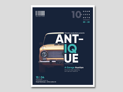 Antique antique art cadillac car clean cover design gilroy helvetica layout poster typeface typography vintage visual design