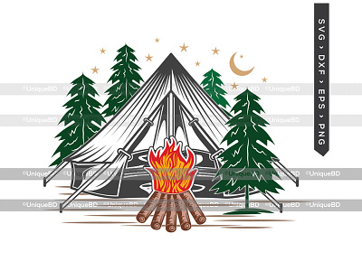 Forest Camper SVG Cut File | Camping Svg