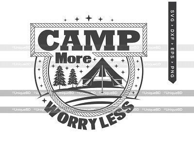 Camp More Worry Less SVG | Adventure SVG cricut cricut svg cut file design graphic design illustration svg cut file vector