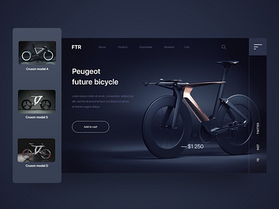 Bicycle website concept design interfacedesign typography ui uidesign userinterface ux uxdesign uxuidesign web