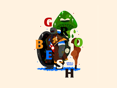 Grobesh art character design digital art fantasy graphic illustration illustrator mushroom turtle vector
