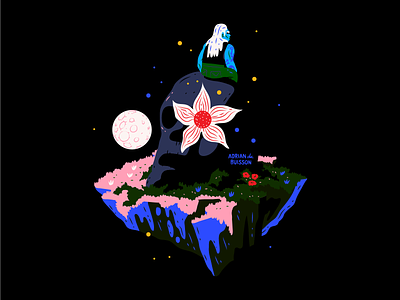 The Dreaming Isle art character design digital art flower illustration illustrator island skull vector