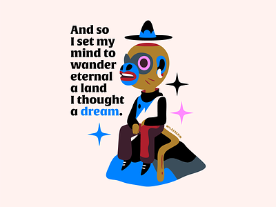 Wanderer art character design digital art illustration illustrator monkey poem poetry vector