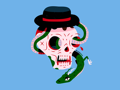 New Hat art character digitial art hat illustration skull snake vector