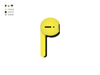 P Logo + Airpods branding colorful company concept d editable emblem flat future icons label logo element logo set logo vector marketing media set style template unusual