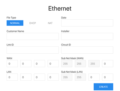 Creating config with one form