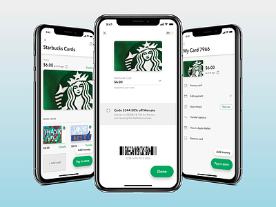 Starbucks Cards app ios starbucks ux