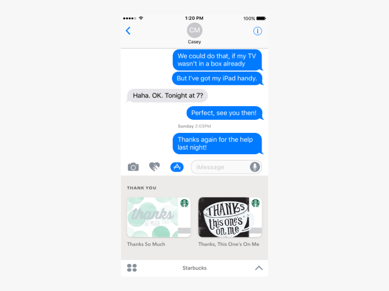 Initial iMessage Gifting Prototype
