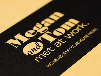 Megan and Tom Met At Work photography print typography wedding yellow