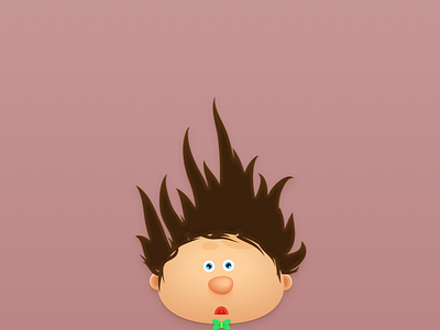 Whoops, windy day! ai bow tie boy character hair illustration surprise windy