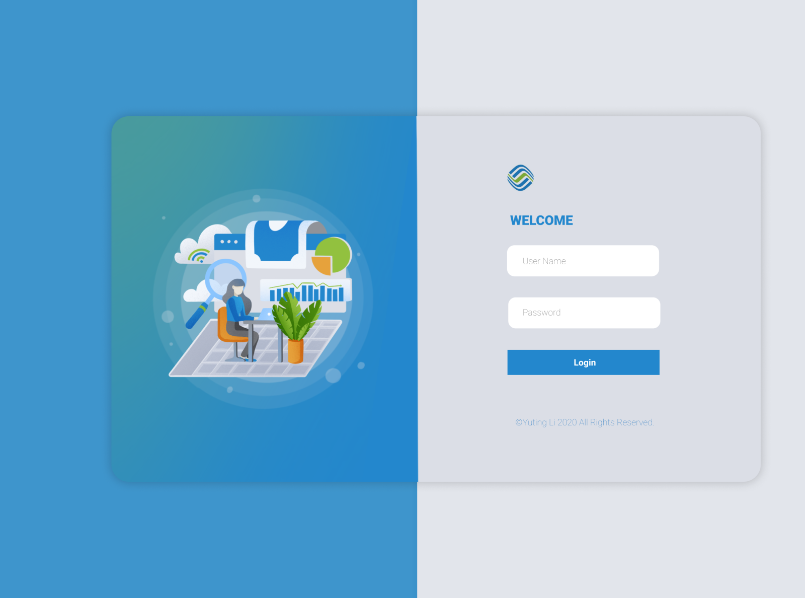 ERP Login Page by Yuting L. on Dribbble