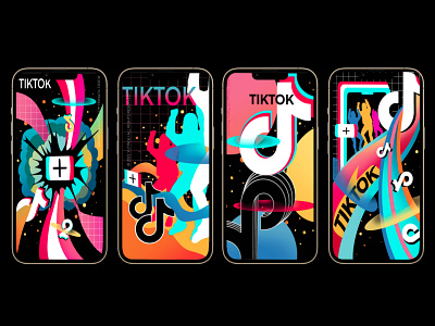 Tiktok Mobile Landing Page Illustration