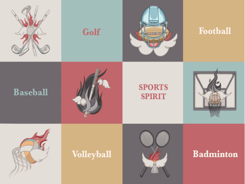 Sports Illustration Design flat art