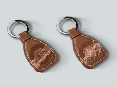 Leather Car Keychain Design Illustration flat art