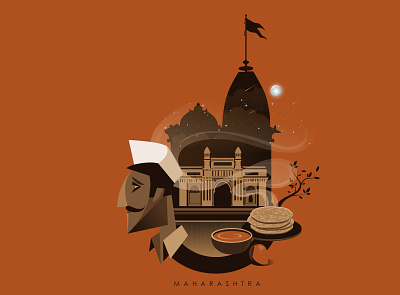 MAHARASHTRA animation art branding design flat illustration illustrator minimal type vector