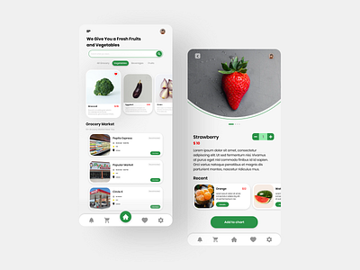 Grocery Shop Mobile App app flat ui ui design ui ux design