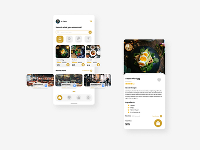 Food App app flat ui ui design ui ux design