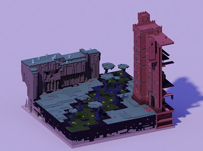 Voxel World - The Undead Swamp 3d castle cliff evil lair magic mangrove swamp undead voxel