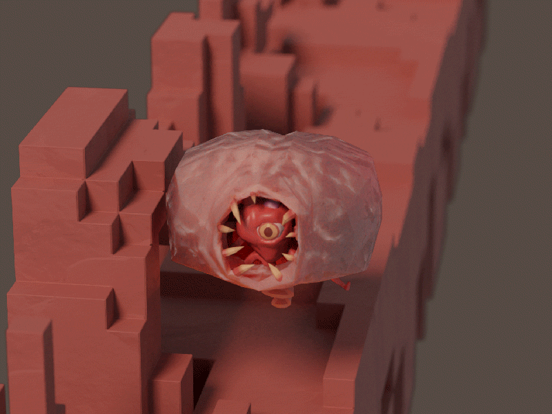 Terraria Boss Brain of Cthulhu 3d 3d animation animation brain brain of cthulhu cthulhu game low poly terraria video