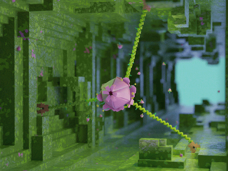 Terraria Boss Plantera 3d 3d animation animation boss carnivorous flower forest game jungle low poly plant terraria underground video