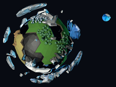 Low Poly Terran Planet