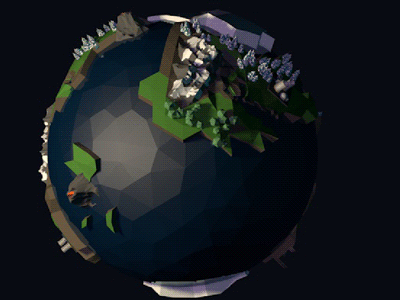 Low Poly Earth-Like Planet Rotating 3d animation earth low poly planet planet earth sci fi space