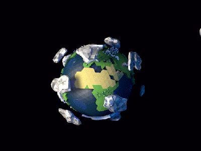 Low Poly Earth Rotating