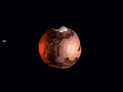 Low Poly Mars Rotating 3d animation mars martian orbit planet sci fi space