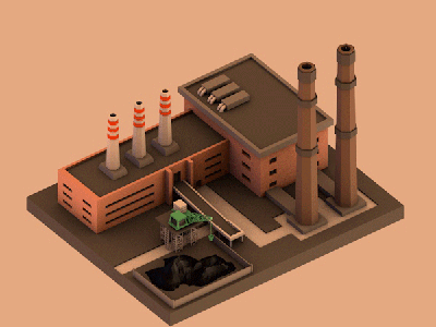 Coal Power Plant 3d 3d animation animation assets coal fossil fuel game industry model plant power