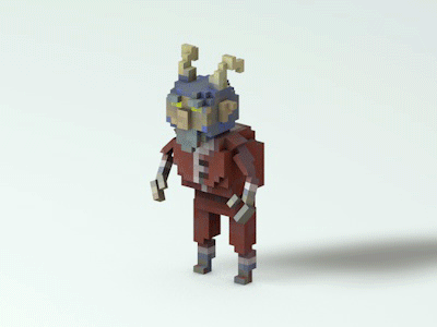 Krampus - Voxel Character 3d animation boss character christmas game krampus monster voxel